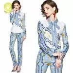 survetement femme versace floral printed silk propitious 2 piece set